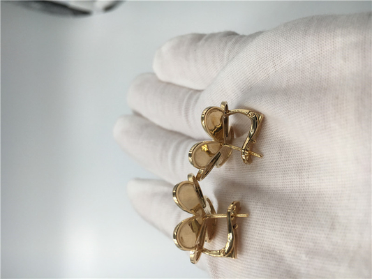 Van Cleef Frivole Earrings , 18k Yellow Gold Vintage Alhambra Earrings