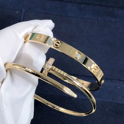 Groothandelsprijs18k Gouden Juste Un Clou Bracelet Real 18k goud en versus diamanten