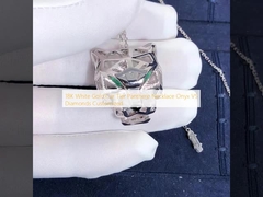 18K van de Rijpanthere van de witgoudauto de Halsbandonyx VERSUS Aangepaste Diamanten