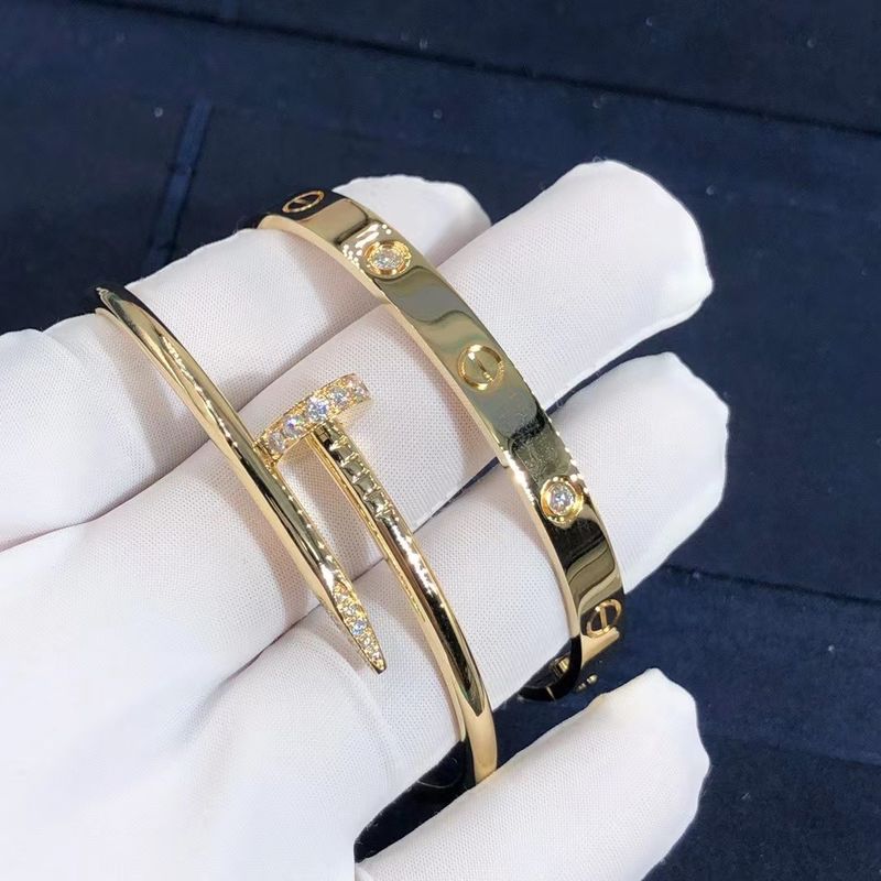Kwaliteit Nam Gouden de Armband Echt 0,58 Karaat van 18K VERSUS Diamanten Juste Un Clou Bracelet toe fabriek