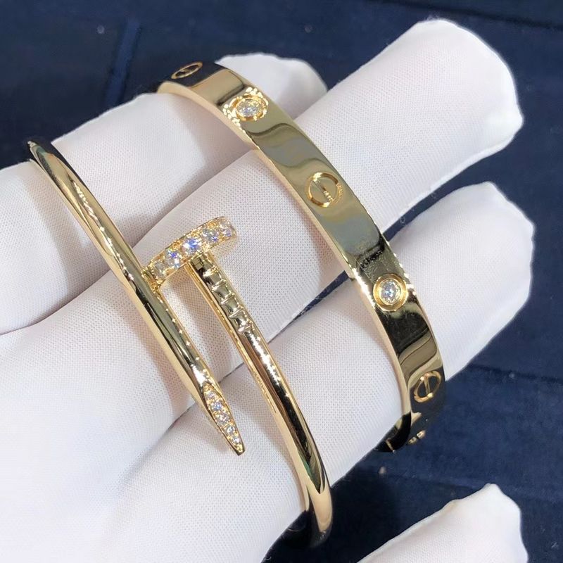 Kwaliteit Nam Gouden de Armband Echt 0,58 Karaat van 18K VERSUS Diamanten Juste Un Clou Bracelet toe fabriek