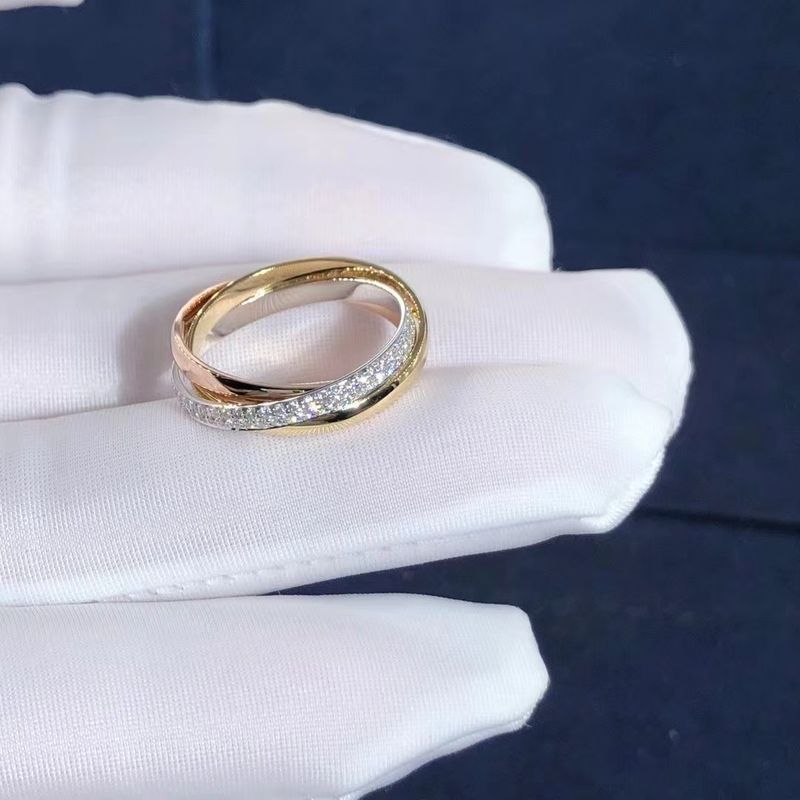 Kwaliteit Klein Modelcartier trinity ring 18K Witte Gele Rose Gold With Diamonds fabriek