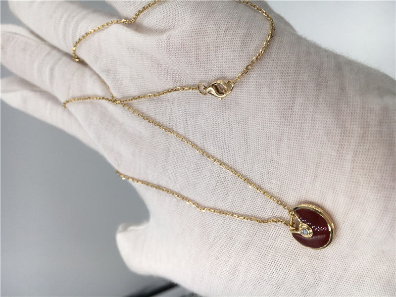 Kwaliteit XS de modelhigh end custom-Halsband 18K Rose Gold Carnelian van Juwelenamulette de fabriek