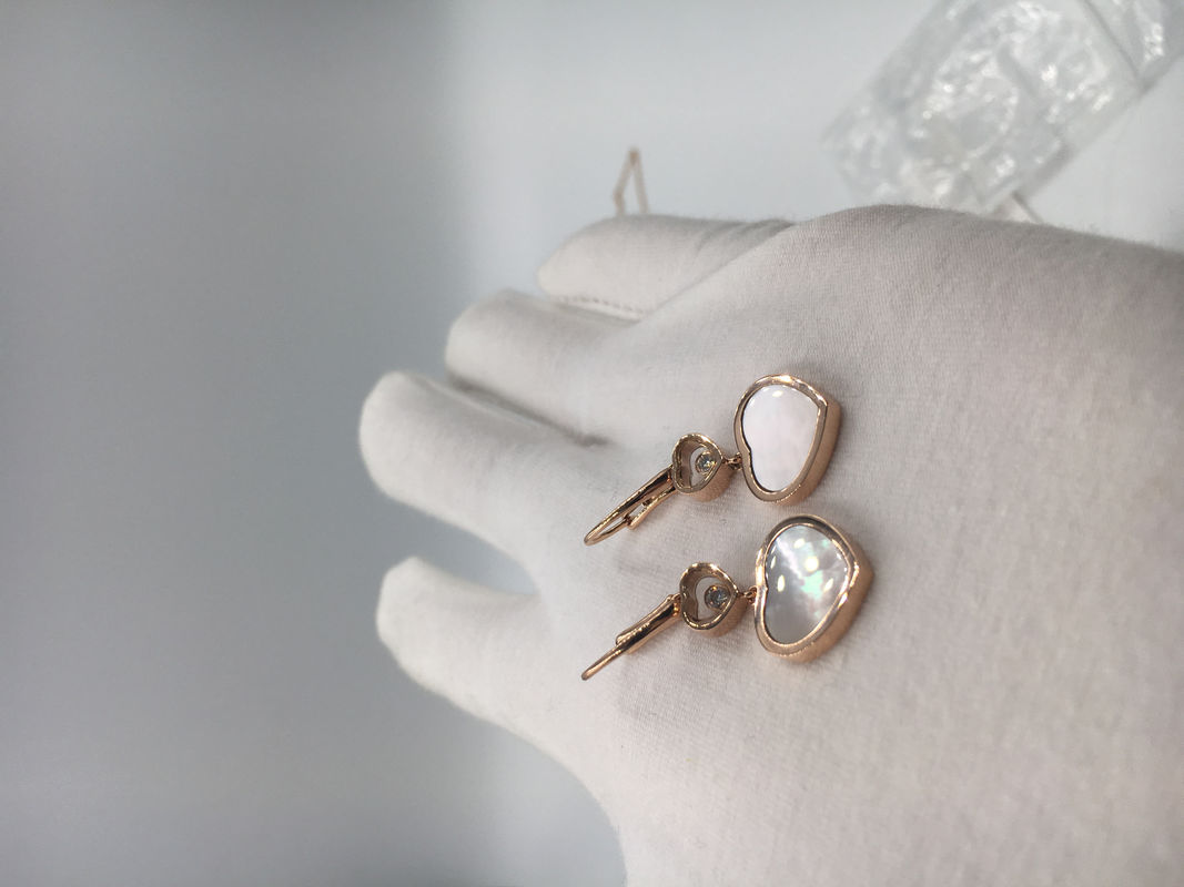 Kwaliteit De oorrings18k roze goud van Chopard Gelukkig Harten met diamant en paarlemoeren fabriek