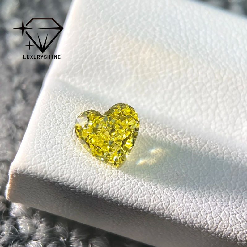 Kwaliteit LuxuryShine VS1 Lab Gekweekte Diamant Fancy Gele Hartvorm 1CT 2CT 3CT 4CT 5CT Echte Diamanten Met IGI Certificaat fabriek