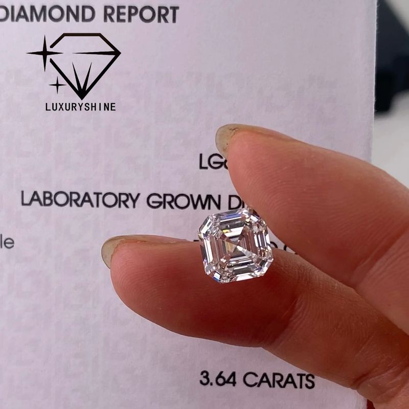 Kwaliteit LuxuryShine VVS-VS 0.1-10CT Asscher Shape Lab Groeide diamant D-F Kleur witte diamant Met IGI-certificaat 3EX gesneden stenen fabriek