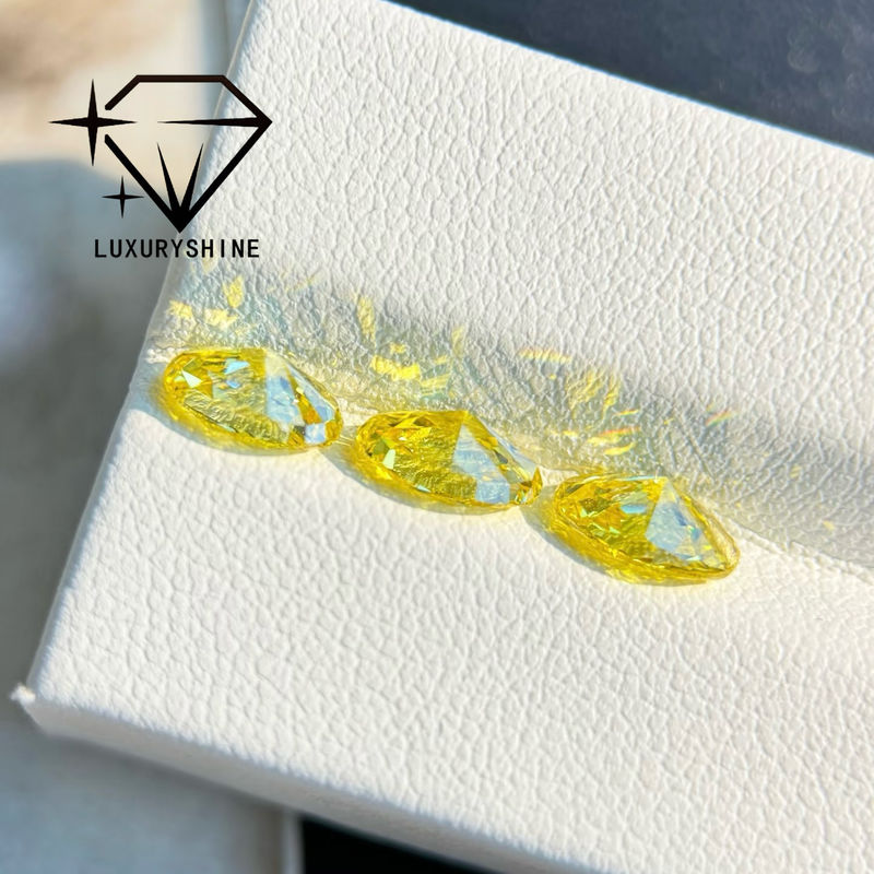 Kwaliteit LuxuryShine VVS-VS Fancy Yellow/Light Yellow/Fancy Intense/Vivid Yellow Lab Gekweekte Diamant 1CT 2CT 3CT 4CT 5CT Ovaal Uitstekende Slijpvorm Met Certificaat & Aangepaste sieraden fabriek