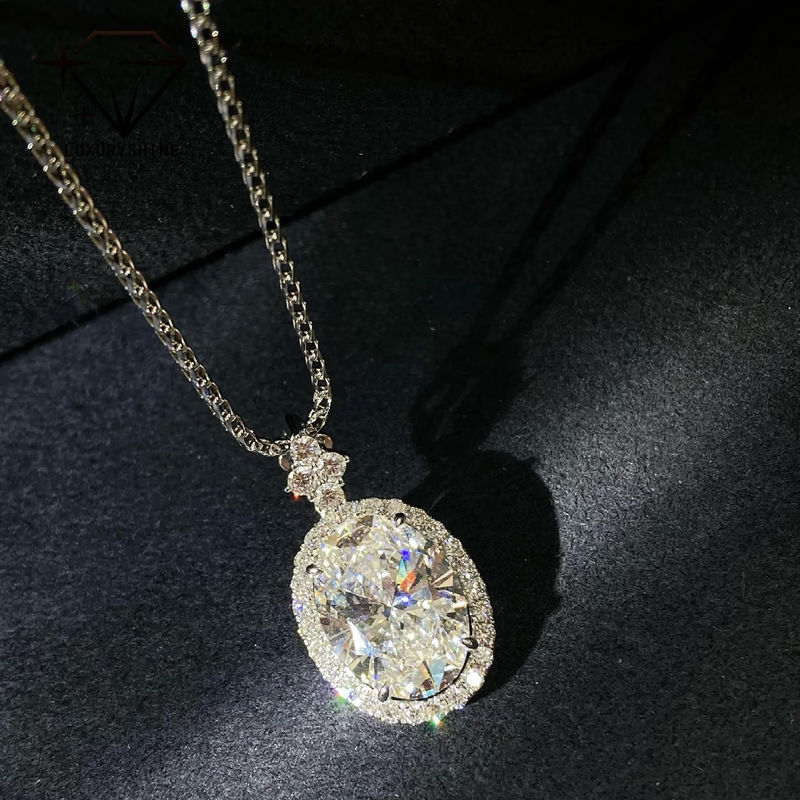 Kwaliteit 18K goud ovaal laboratorium gegroeid diamant hanger VVS1-VS1 0.3-3.0ct fabriek
