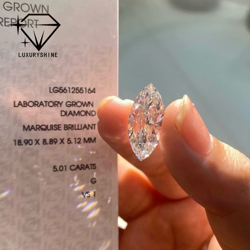 Kwaliteit In het laboratorium gekweekte marquise diamant VVS-VS D-F Kleur IGI Gecertificeerd fabriek