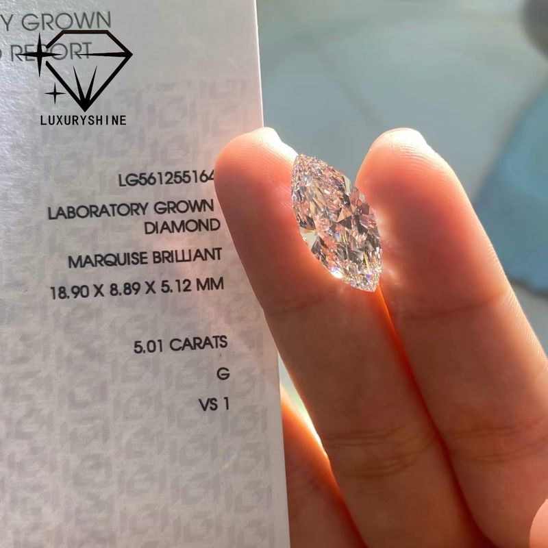 Kwaliteit In het laboratorium gekweekte marquise diamant VVS-VS D-F Kleur IGI Gecertificeerd fabriek