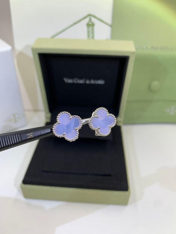 Kwaliteit VCARP2R200 magisch Alhambra Earrings 2 Motieven 18K Rose Gold Diamond fabriek