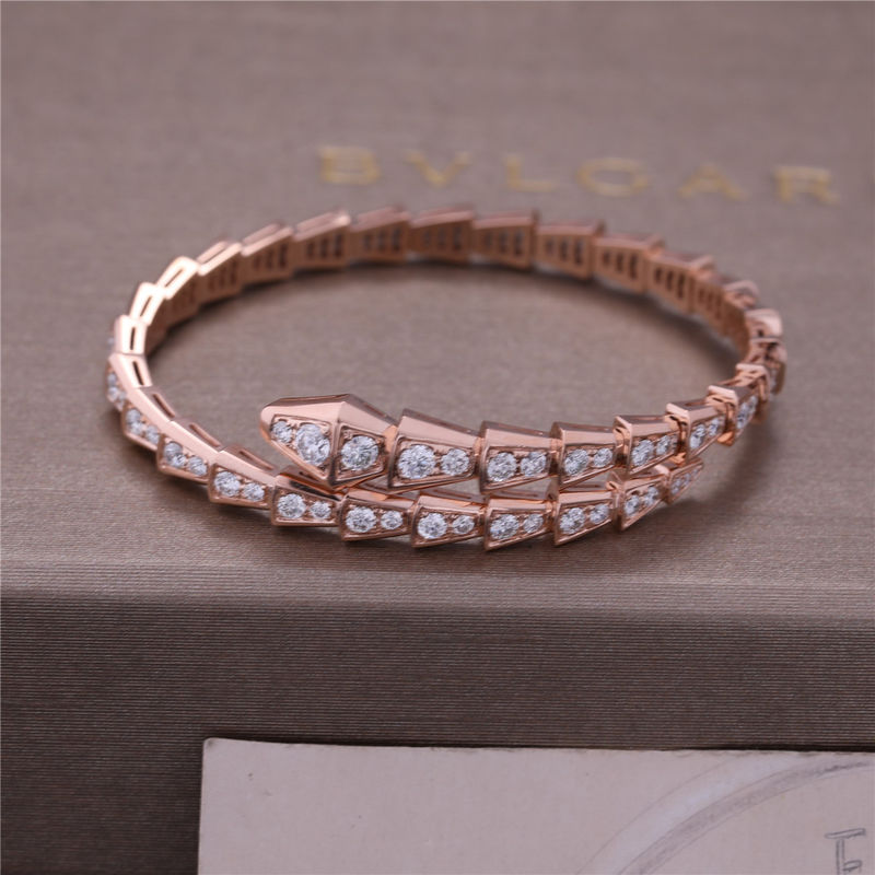 Kwaliteit Van de de één-rol van Rose Gold Bracelet Serpenti Viper van de luxekast volledige Armband 353792 diamantslang fabriek