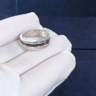 Kwaliteit Van de de Uitgavenring 18k van Quatre van luxe de Gouden Juwelen Zwarte Gouden en Echte Diamanten fabriek