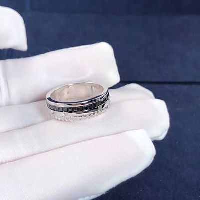 Kwaliteit Van de de Uitgavenring 18k van Quatre van luxe de Gouden Juwelen Zwarte Gouden en Echte Diamanten fabriek
