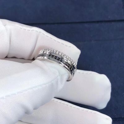 Kwaliteit Van de de Uitgavenring 18k van Quatre van luxe de Gouden Juwelen Zwarte Gouden en Echte Diamanten fabriek