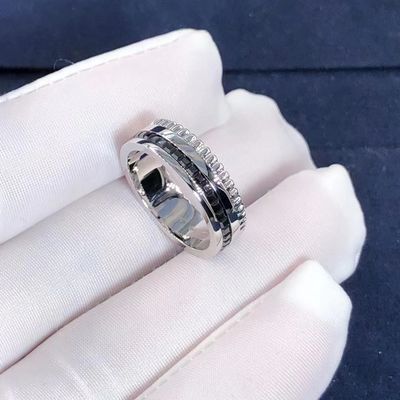 Kwaliteit Van de de Uitgavenring 18k van Quatre van luxe de Gouden Juwelen Zwarte Gouden en Echte Diamanten fabriek