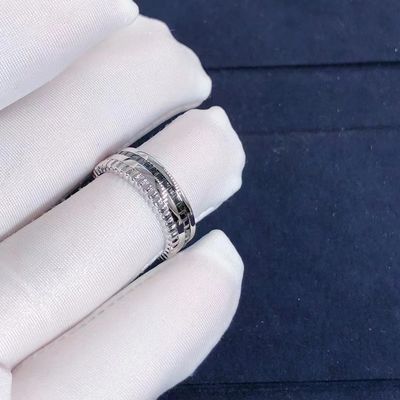 Kwaliteit Van de de Uitgavenring 18k van Quatre van luxe de Gouden Juwelen Zwarte Gouden en Echte Diamanten fabriek