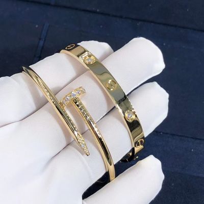 Kwaliteit Nam Gouden de Armband Echt 0,58 Karaat van 18K VERSUS Diamanten Juste Un Clou Bracelet toe fabriek