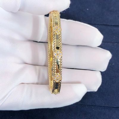 Kwaliteit De nam de Gele Honingklaverarmband Middelgrote Model18k van VCA Perlee//Witgoud VERSUS Diamanten toe fabriek