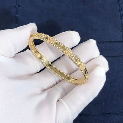 Kwaliteit De nam de Gele Honingklaverarmband Middelgrote Model18k van VCA Perlee//Witgoud VERSUS Diamanten toe fabriek