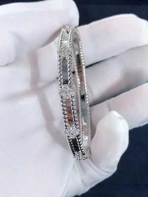 Kwaliteit De nam de Gele Honingklaverarmband Middelgrote Model18k van VCA Perlee//Witgoud VERSUS Diamanten toe fabriek