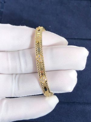 Kwaliteit De nam de Gele Honingklaverarmband Middelgrote Model18k van VCA Perlee//Witgoud VERSUS Diamanten toe fabriek