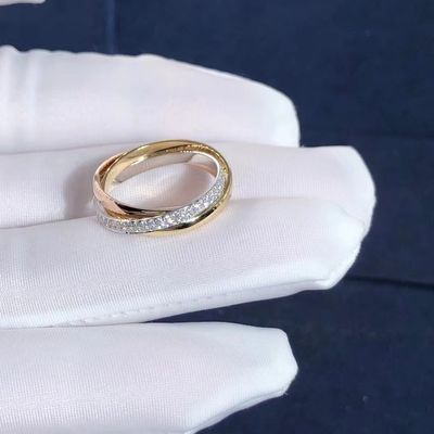 Kwaliteit Klein Modelcartier trinity ring 18K Witte Gele Rose Gold With Diamonds fabriek