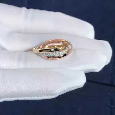 Kwaliteit Klein Modelcartier trinity ring 18K Witte Gele Rose Gold With Diamonds fabriek