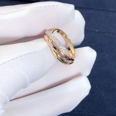 Kwaliteit Klein Modelcartier trinity ring 18K Witte Gele Rose Gold With Diamonds fabriek