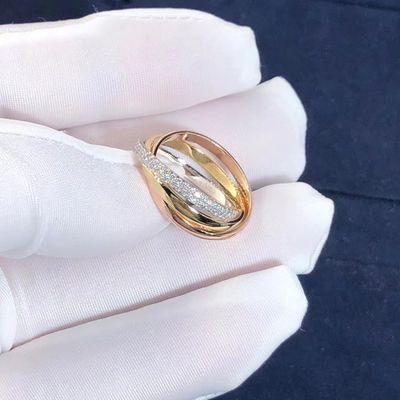 Kwaliteit Klein Modelcartier trinity ring 18K Witte Gele Rose Gold With Diamonds fabriek