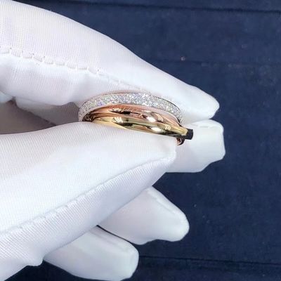 Kwaliteit Klein Modelcartier trinity ring 18K Witte Gele Rose Gold With Diamonds fabriek