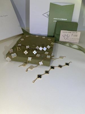 Kwaliteit 5 motieven18k Gouden Armband VERSUS Diamanten VCA Uitstekend Alhambra Bracelet fabriek