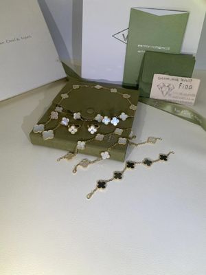 Kwaliteit 5 motieven18k Gouden Armband VERSUS Diamanten VCA Uitstekend Alhambra Bracelet fabriek
