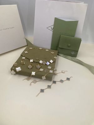 Kwaliteit 5 motieven18k Gouden Armband VERSUS Diamanten VCA Uitstekend Alhambra Bracelet fabriek