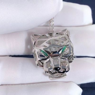 Kwaliteit 18K van de Rijpanthere van de witgoudauto de Halsbandonyx VERSUS Aangepaste Diamanten fabriek