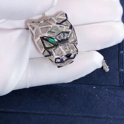 Kwaliteit 18K van de Rijpanthere van de witgoudauto de Halsbandonyx VERSUS Aangepaste Diamanten fabriek