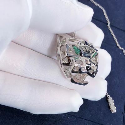Kwaliteit 18K van de Rijpanthere van de witgoudauto de Halsbandonyx VERSUS Aangepaste Diamanten fabriek