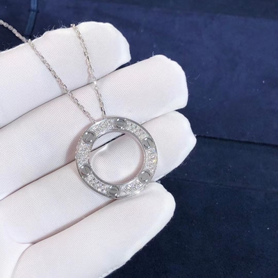 Het aangepaste Witgoud van de de LIEFDEhalsband 18K van de Autorij VERSUS Bedekte Diamanten