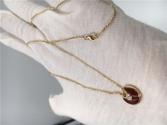 Kwaliteit XS de modelhigh end custom-Halsband 18K Rose Gold Carnelian van Juwelenamulette de fabriek
