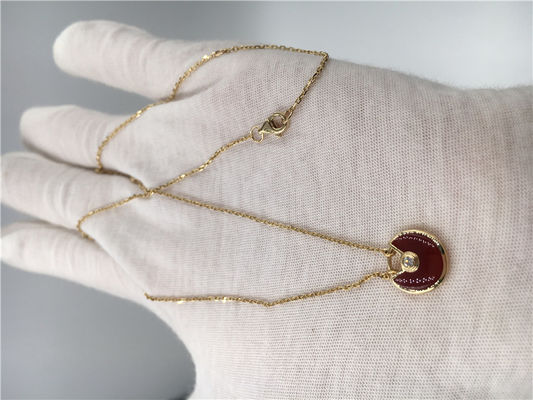 Kwaliteit XS de modelhigh end custom-Halsband 18K Rose Gold Carnelian van Juwelenamulette de fabriek