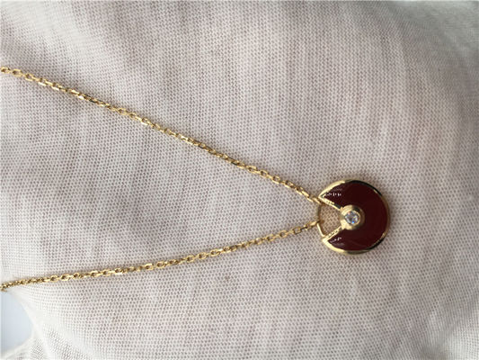 Kwaliteit XS de modelhigh end custom-Halsband 18K Rose Gold Carnelian van Juwelenamulette de fabriek
