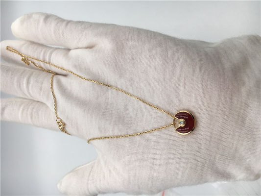 Kwaliteit XS de modelhigh end custom-Halsband 18K Rose Gold Carnelian van Juwelenamulette de fabriek