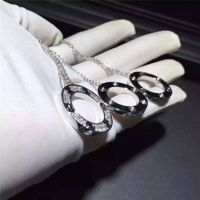 Kwaliteit 18K de Halsband van de witgoudliefde, Echte het Witgoudhalsband van Diamond Paved 18k fabriek