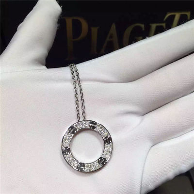 Kwaliteit 18K de Halsband van de witgoudliefde, Echte het Witgoudhalsband van Diamond Paved 18k fabriek
