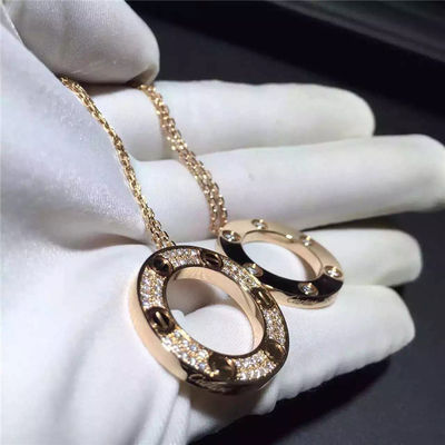 Kwaliteit Bedekt het Gele Goud van de liefdehalsband 18K, Diamond Necklace B7058400 fabriek