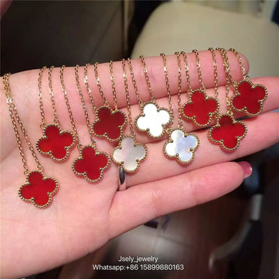 Kwaliteit Vintage Van Cleef en de Tegenhanger van Arpels Alhambra in het Oogparel van Gele Gouden Malachiettijgers fabriek