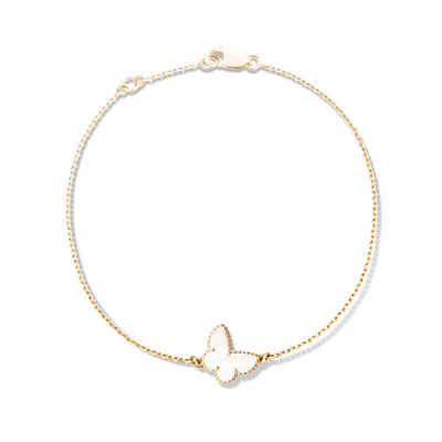 Kwaliteit Witte Alhambra van de Moeder van Parel 18K Gouden Armband Zoete Vlinderarmband fabriek