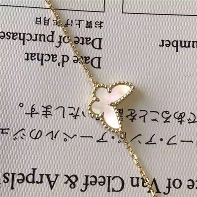 Kwaliteit Witte Alhambra van de Moeder van Parel 18K Gouden Armband Zoete Vlinderarmband fabriek