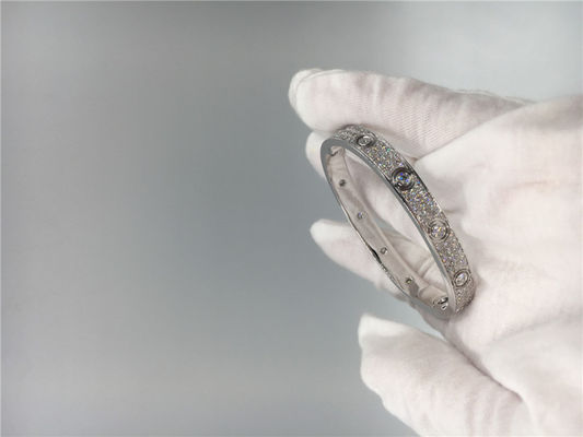 Kwaliteit Eenvoudig Diamond Bangle Bracelet, 18k-de Armband van de Witgoudliefde fabriek