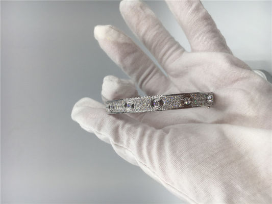Kwaliteit Eenvoudig Diamond Bangle Bracelet, 18k-de Armband van de Witgoudliefde fabriek